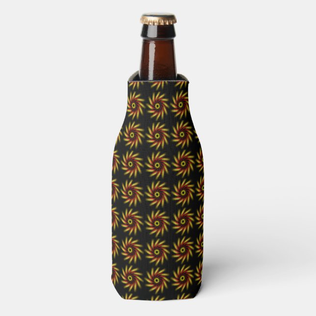 Can Cooler - Pinwheel on Black (Bottle Front)