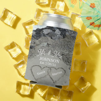 Can Cooler- Two Hearts In The Sand Can Cooler