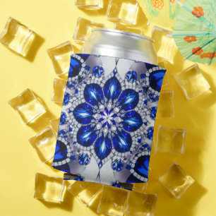 Can Cooler with Blue White Colours design