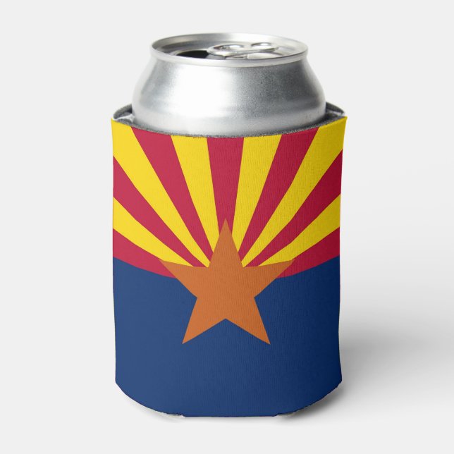 Can Cooler with flag of Arizona State, USA. (Can Front)