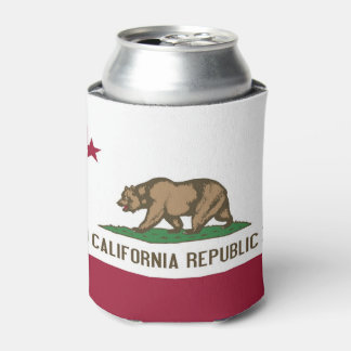 Can Cooler with flag of California State, USA.