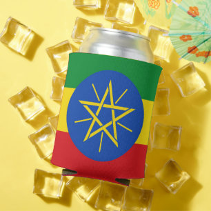 Can Cooler with flag of Ethiopia