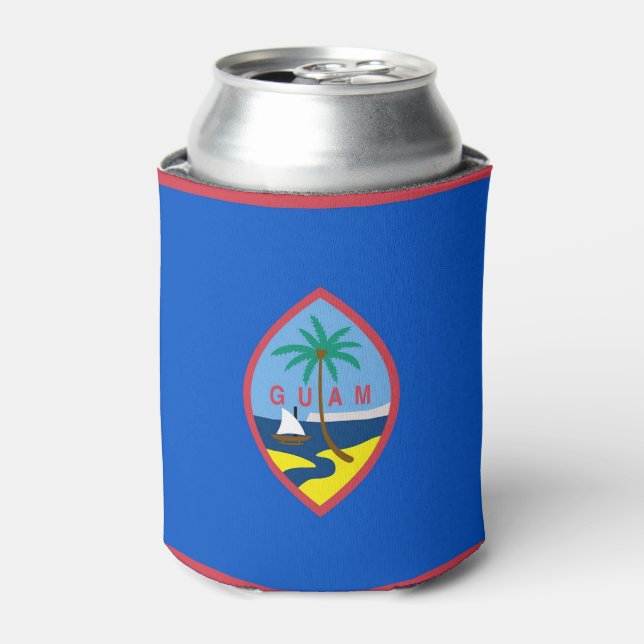 Can Cooler with flag of Guam, USA. (Can Front)