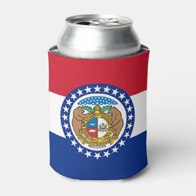 Can Cooler with flag of Missouri State, USA. (Can Front)