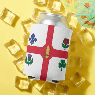 Can Cooler with flag of Montreal, Canada