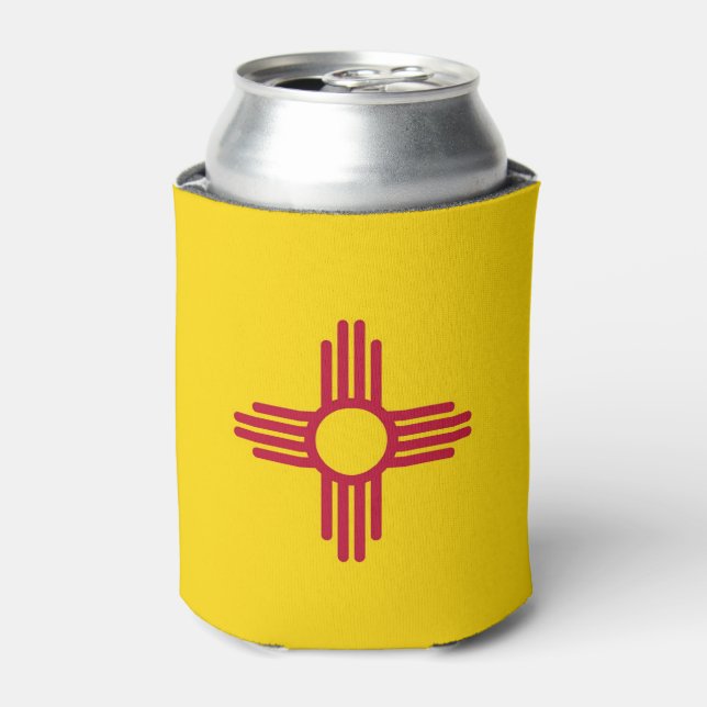 Can Cooler with flag of New Mexico State, USA. (Can Front)