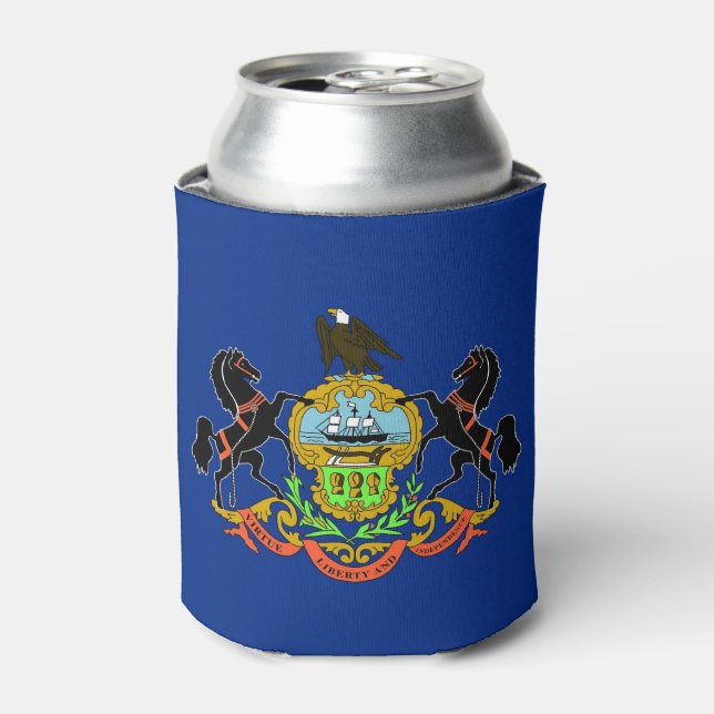 Can Cooler with flag of Pennsylvania, USA. (Can Front)