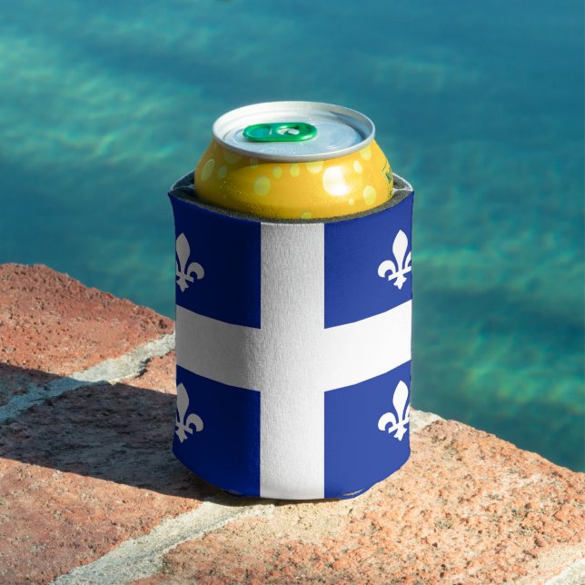 Can Cooler with flag of Quebec, Canada (In Situ Pool)