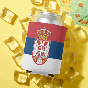Can Cooler with flag of Serbia