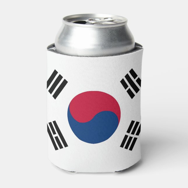 Can Cooler with flag of South Korea (Can Front)