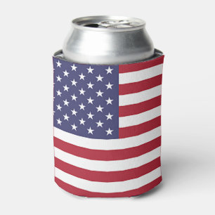 Can Cooler with flag of United States of America.