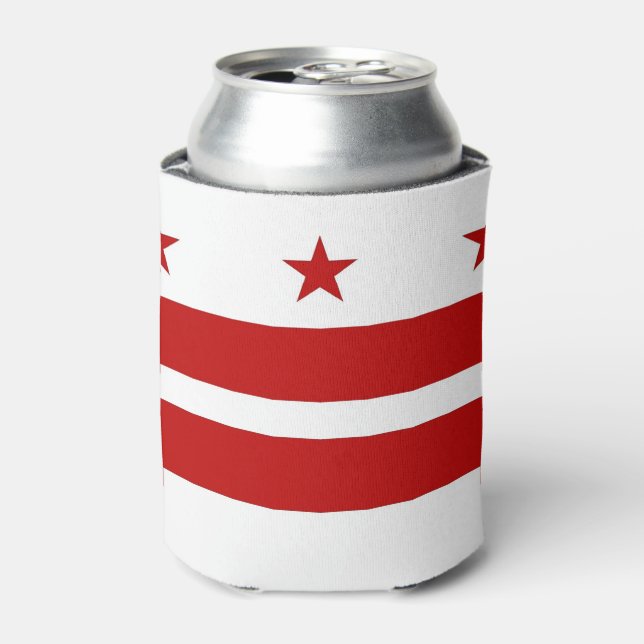 Can Cooler with flag of Washington DC, USA. (Can Front)