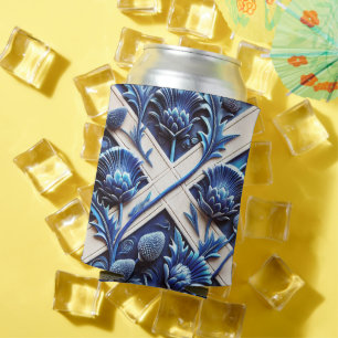Can Cooler with Scottish Thistles Design