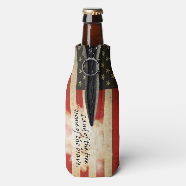 Can Coolers/American Flag/Land of the Free Bottle Cooler (Bottle Back)