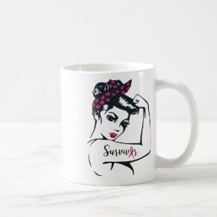 Can Cure It Rosie Riveter Breast Cancer Survivor  Coffee Mug
