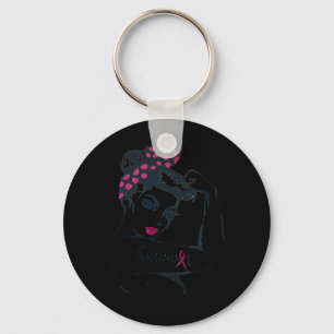 Can Cure It Rosie Riveter Breast Cancer Survivor  Key Ring