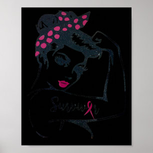 Can Cure It Rosie Riveter Breast Cancer Survivor Poster