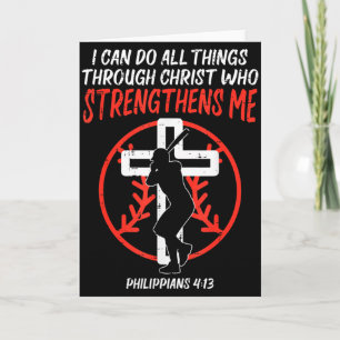 Can Do All Things Baseball Religious Christian Men Card