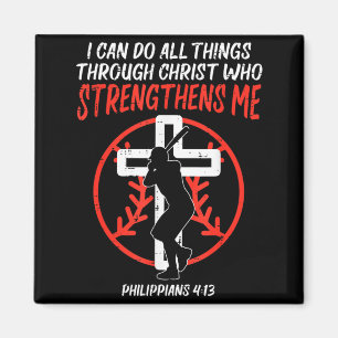 Can Do All Things Baseball Religious Christian Men Magnet