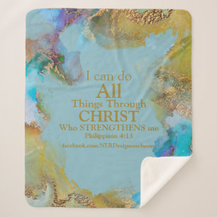 Can Do All Through Christ Sherpa Blanket