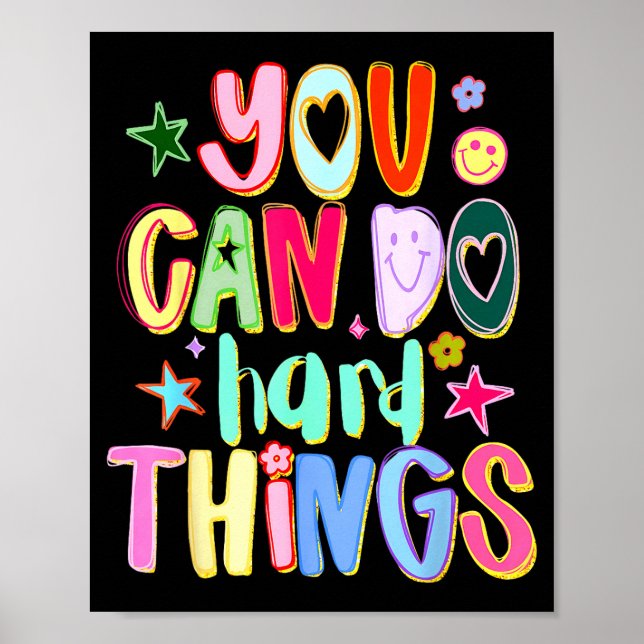 Can do hard things autism awareness autistic puzzl poster (Front)