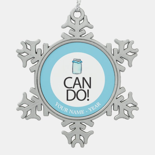 Can Do Snowflake Pewter Christmas Ornament (Front)