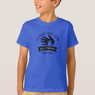 Can Edit Text, Father & Son  Best Friends, Hands   T-Shirt