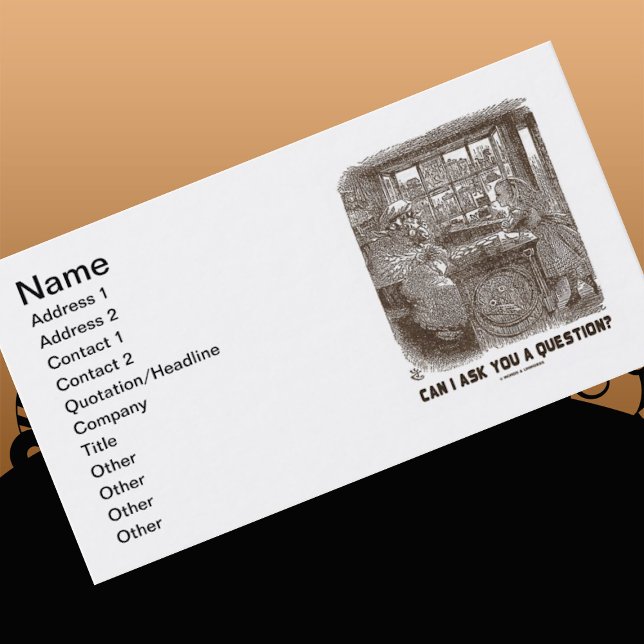 Can I Ask You A Question? (Alice Sheep) Business Card (Wonderland query business card featuring for anyone who is a curious person)