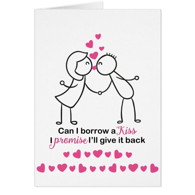 Can I Borrow a Kiss Cute Couple Design (Front)