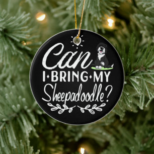 Can I Bring My Sheepadoodle - Sheepadoodle lovers Ceramic Tree Decoration
