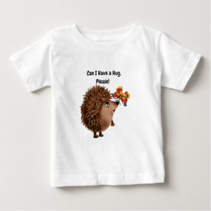 Can I Have a Hug Hedgehog Butterfly Friendship Baby T-Shirt