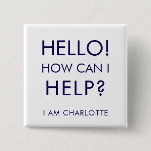 Can I Help Charity Event Volunteers Custom 15 Cm Square Badge