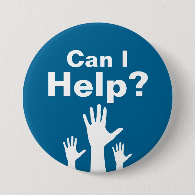 Can I Help Raised Hand Button (Front)
