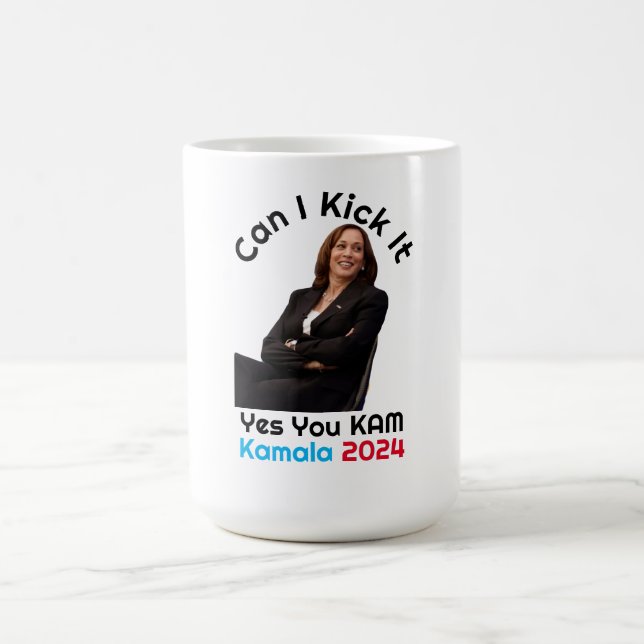 Can I Kick It Kamala Harris 2024 T-Shirt Coffee Mug (Center)