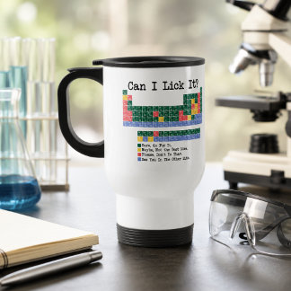 Can I Lick It Chemistry Periodic Table–Fun Science Travel Mug