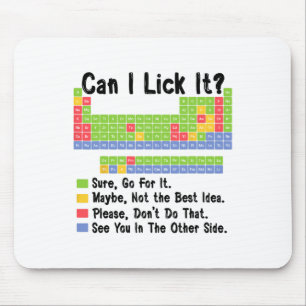 Can I Lick It Chemistry Teacher Periodic Table Of Mouse Mat