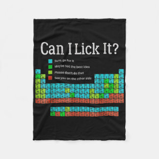 Can I Lick It Funny Back To School Periodic Table Fleece Blanket
