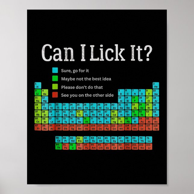 Can I Lick It Funny Back To School Periodic Table  Poster (Front)