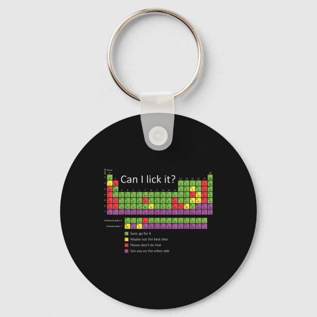 Can I Lick It Funny Periodic Table Of Chemic Eleme Key Ring (Front)