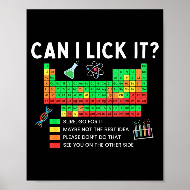 Can I Lick It Periodic Table Chart Science Teacher (Front)