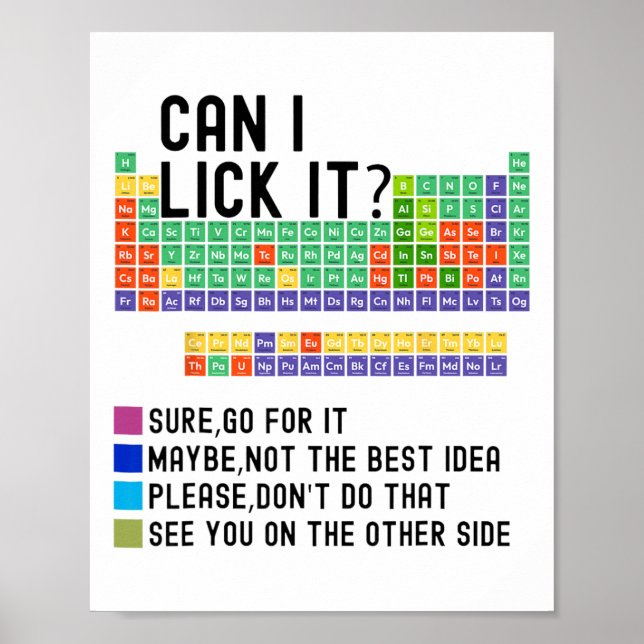 Can I Lick It Periodic Table Chart Science Teacher (Front)