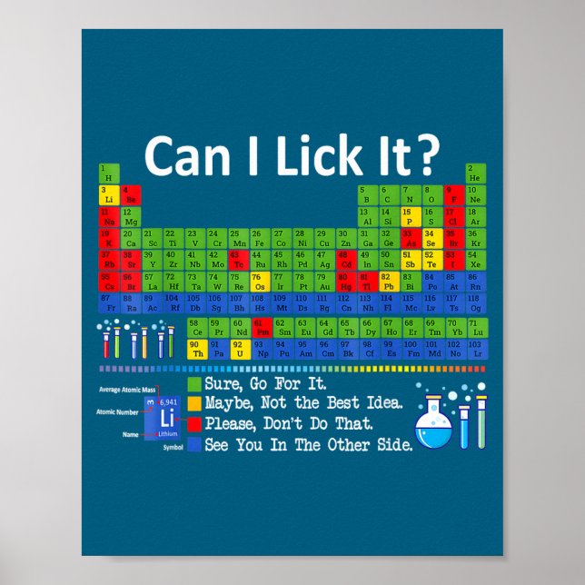 Can I Lick It Periodic Table Chart Science Teacher (Front)