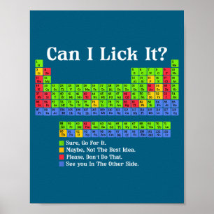 Can I Lick It Periodic Table Chart Science Teacher