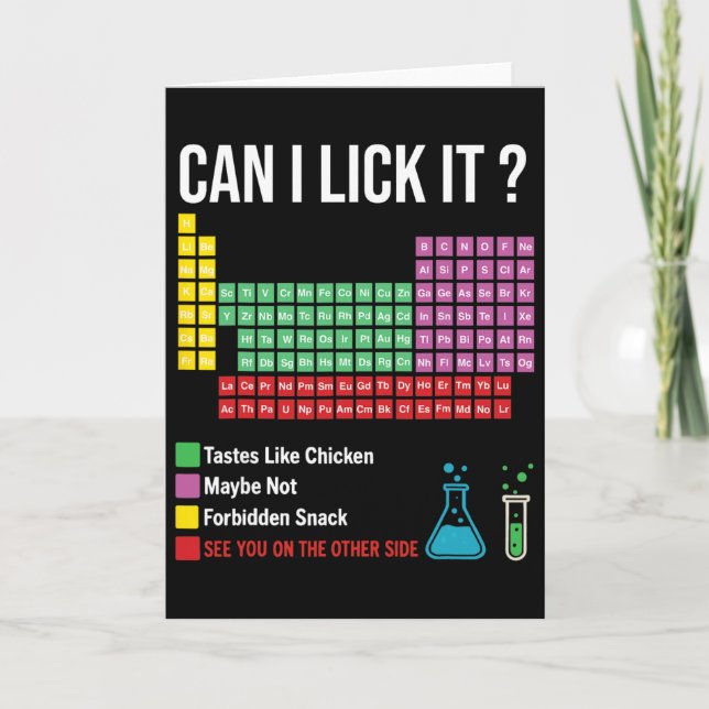 Can I Lick It Periodic Table Chart Science Teacher Card (Front)