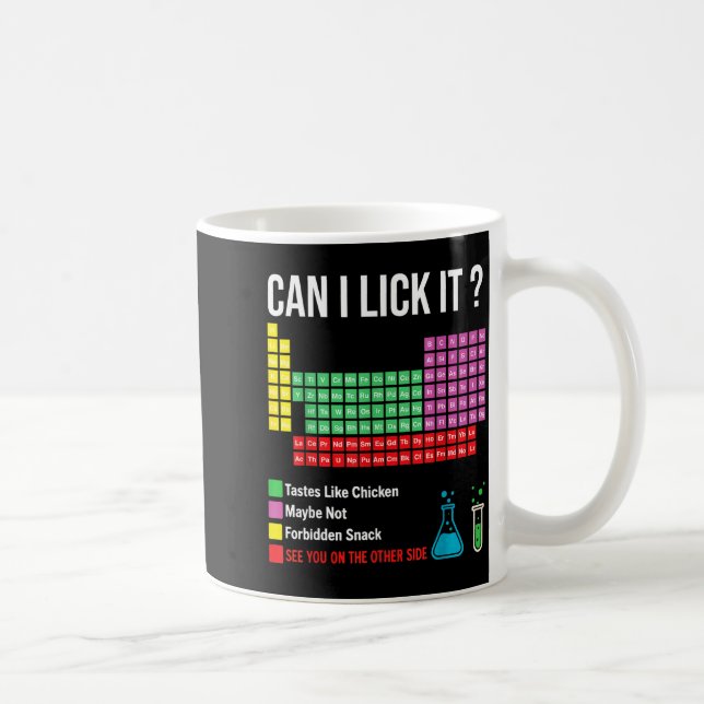 Can I Lick It Periodic Table Chart Science Teacher Coffee Mug (Right)
