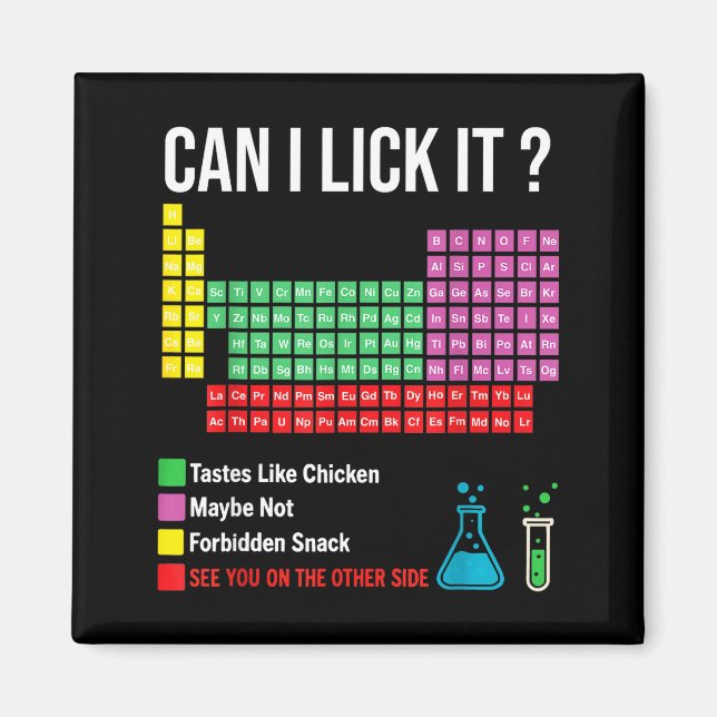 Can I Lick It Periodic Table Chart Science Teacher Magnet (Front)