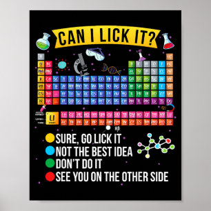 Can I Lick It Periodic Table Funny Science Chemist Poster