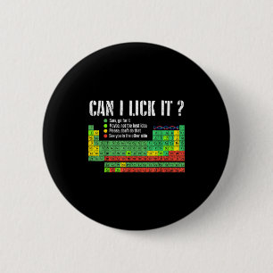 Can I Lick It Periodic Table Funny Science Teacher 6 Cm Round Badge