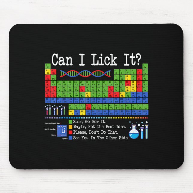 Can I Lick It Periodic Table Funny Science Teacher Mouse Mat (Front)