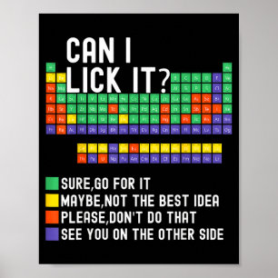 Can I Lick It Periodic Table Funny Science Teacher Poster